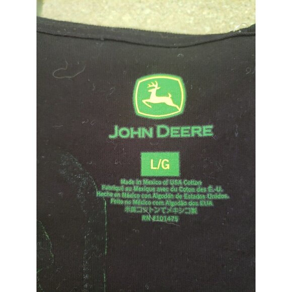John Deere "Farm Delaware" Ladies Black T-Shirt V-neck Large - Picture 3 of 4